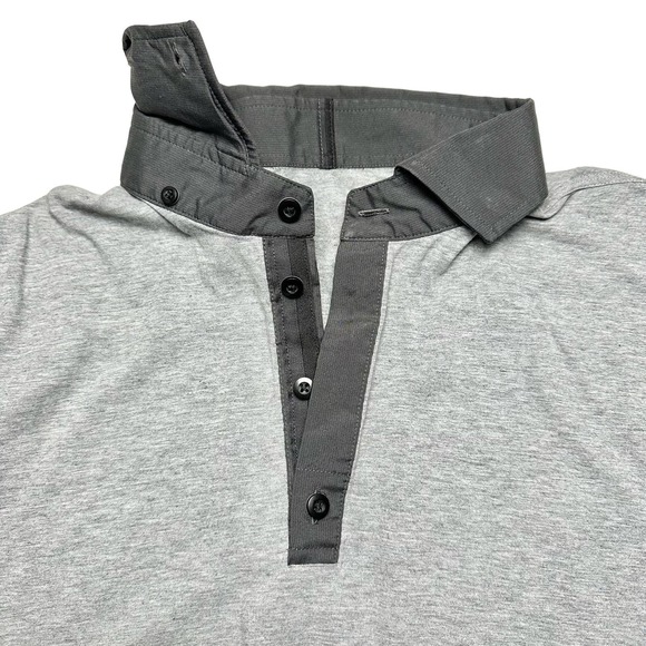 Lululemon | Men | Heather Gray Post Practice Contrast Polo Shirt | Size Large - Picture 8 of 11